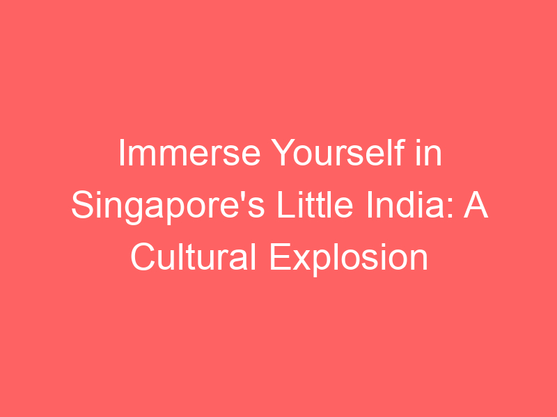 Immerse Yourself in Singapore's Little India: A Cultural Explosion
